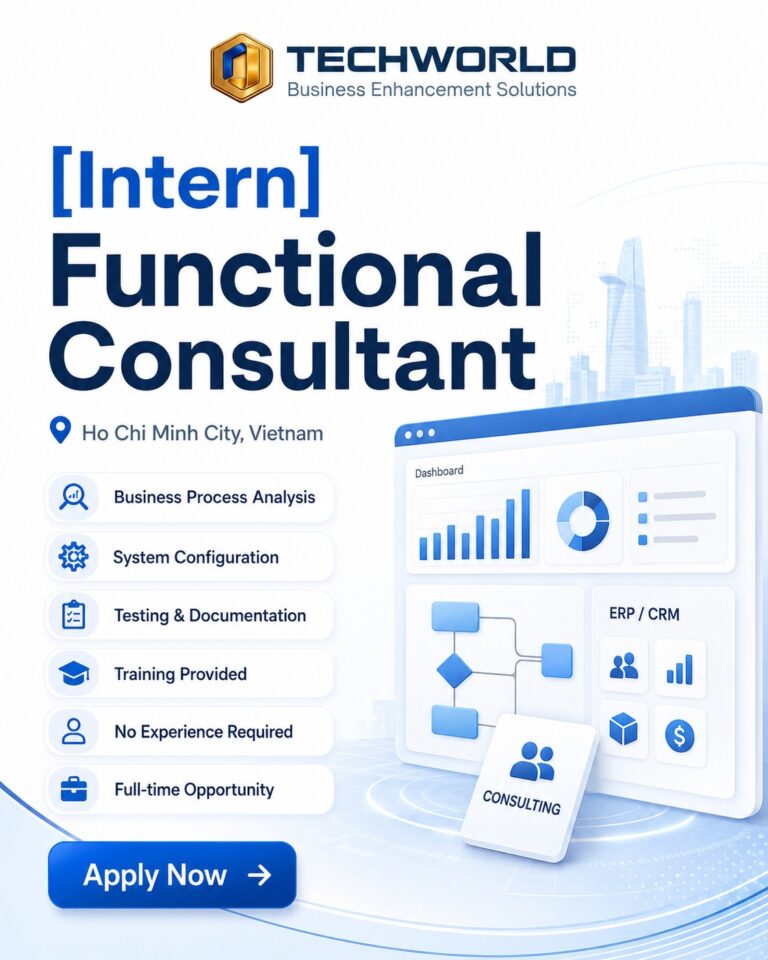 Functional Consultant Intern | Internship Opportunity táº¡i Ho Chi Minh City | TECHWORLD SOLUTIONS VIETNAM