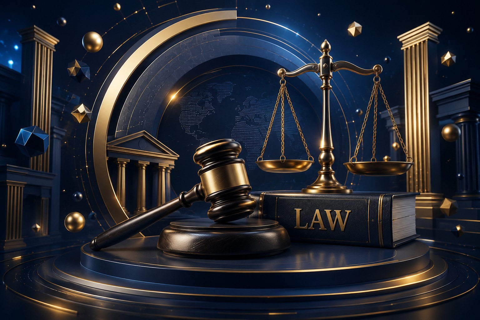 Búa luật, cán cân công lý và sách LAW trong không gian pháp lý 3D